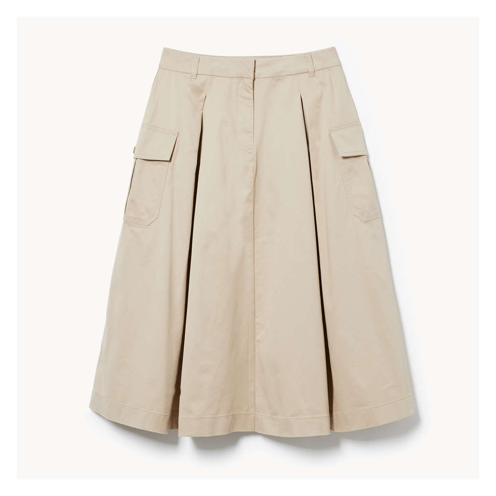 Joe Fresh Cargo Cotton Pleated Midi Skirt - 1 ea | Zehrs